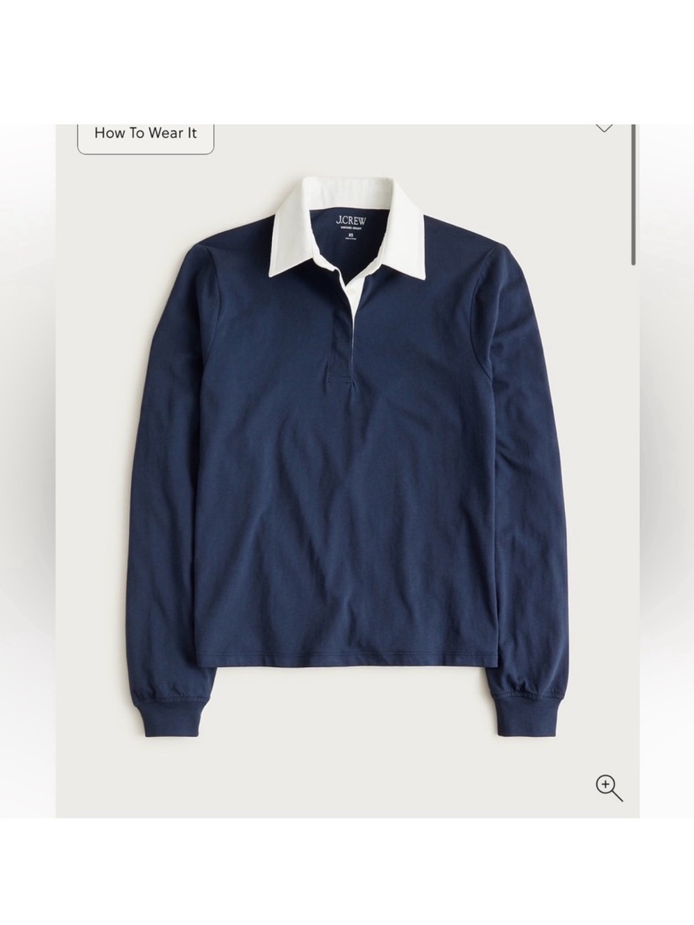 J. Crew Scuba Knit Navy Long-Sleeve Rugby Shirt